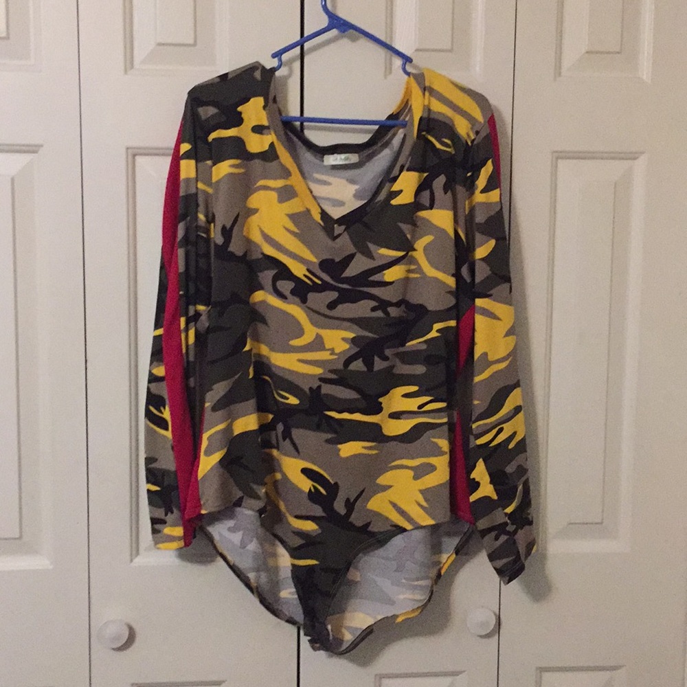 Camouflage Long Sleeve Body Suit.